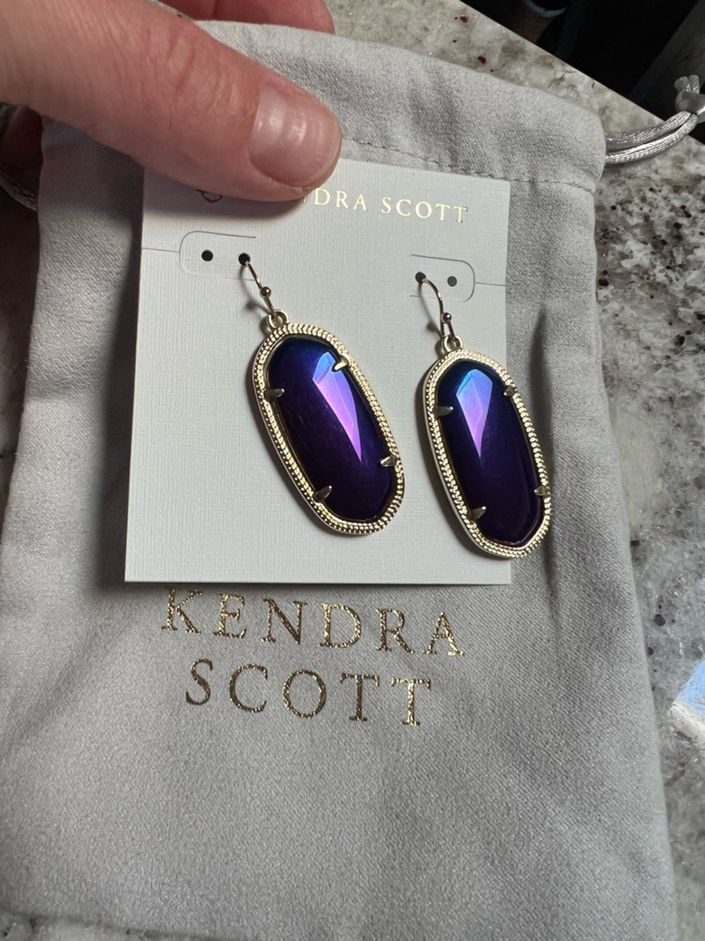 Kendra Scott Iridescent Blue Danielle Drop Earrings